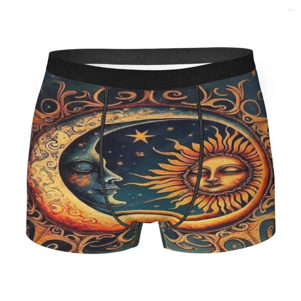 Pantaloncini da uomo Sun Moon Star Print Elastico a vita alta casual estivo