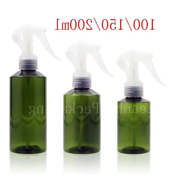 100ml 150ml 200ml bomba de spray de gatilho verde garrafa de rega recipiente diy, embalagem de cosméticos, pulverizador de garrafa de perfume srxoc