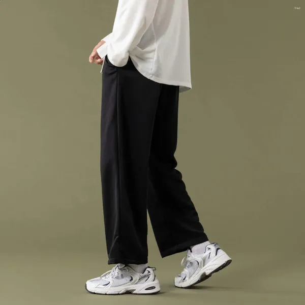 Herrenhose, einfarbig, breites Bein, Mann, lässig, Jogginghose, Streetwear, Jogger, Harajuku, Hip Hop, knöchellange Hose