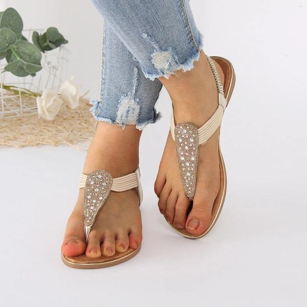 Sandalen Dame Böhmischer Stil Zehen Folk Retro Diamant Wedges Lässige römische Schuhe Schwimmen Frauen Womens Lace Up