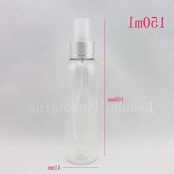 150ml x 40 frasco de spray redondo transparente com bomba, pulverizador de névoa de garrafa de plástico transparente vazio, embalagem cosmética recarregável Mnbna