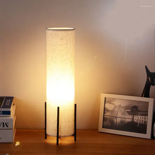 Настольные лампы, деревенский светильник для спальни, скандинавская теплая тканевая лампа для гостиной, прикроватная тумбочка для сна, кормления, домашнее украшение