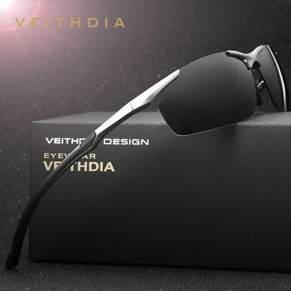 VEITHDIA Marke Designer Herren Sonnenbrille Aluminium Magnesium Polarisierte UV400 Sonnenbrille Radfahren Sport Männlichen Outdoor Brillen 6592 240127