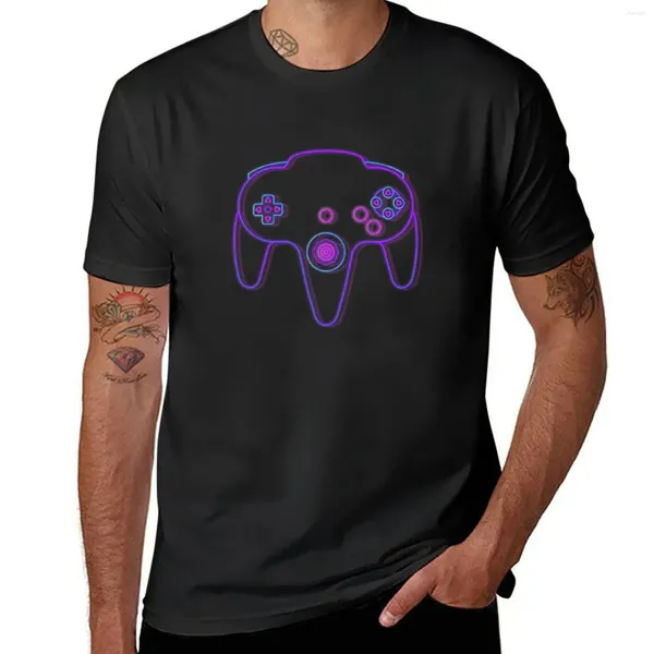 Regatas masculinas Neon Controller N64 T-shirt suor de secagem rápida roupas estéticas moda coreana