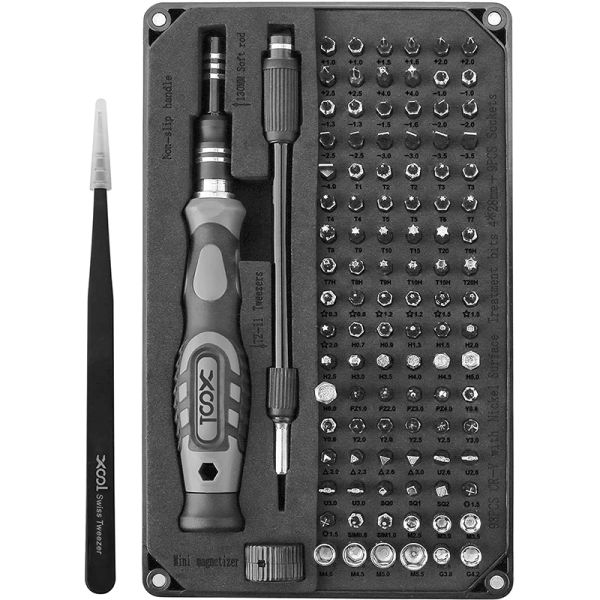 Kit de chave de fenda de precisão Schroevendraaier 106 em 1 com bits de chave de fenda hexagonal Torx magnética de 102 bits para console de jogos de telefone Conjunto de ferramentas de reparo de PC