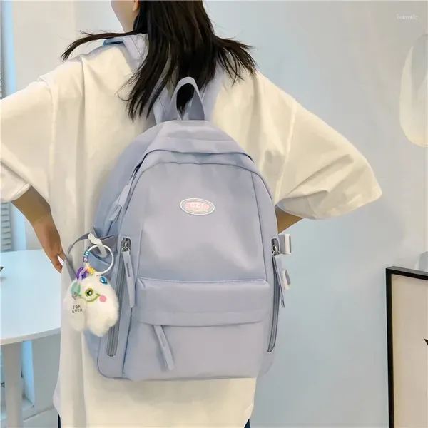 Sacos de escola moda mochilas de náilon para as mulheres 2024 lona bookbag ombro japonês estudante saco feminino mochila mujer