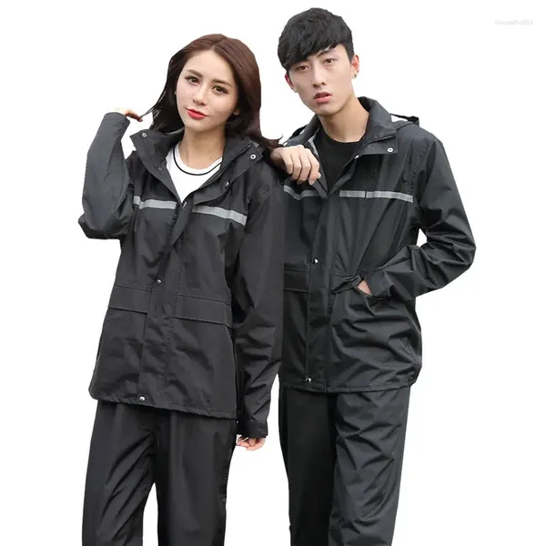 Raincoats Moda Raincoat Calças de Chuva Terno Longo Corpo À Prova D 'Água Mulheres Split Bicicleta Elétrica Equitação Jaqueta Reflexiva