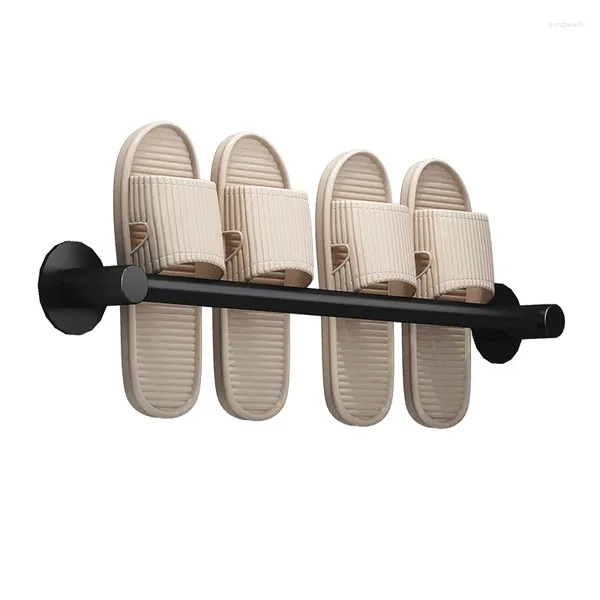 Haken Schwarz Weiß Raum Aluminium Walll Lagerung Badezimmer Organizer Handtuch Rack Slipper Multifunktions Racks Hause Dekorativ