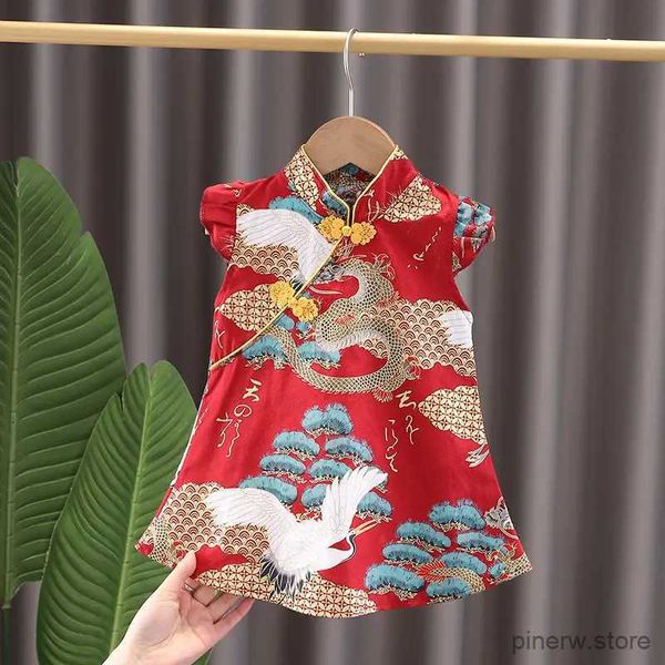 Mädchen Kleider Sommer Kinder Mädchen Rock Kleidung Anzug Kleid Baby Cartoon Volle Printe Muster Cheongsam Kinder Sport Kleinkind Tracksutis 0-6 Jahre