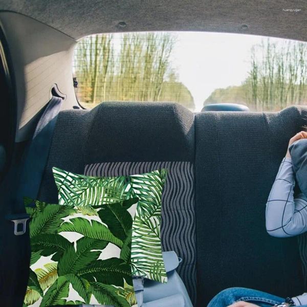 Kissen Tropisches Palmblatt-Kissenbezug mit Reißverschluss, grünes Pflanzenmuster, Überwurf-Set für Zuhause