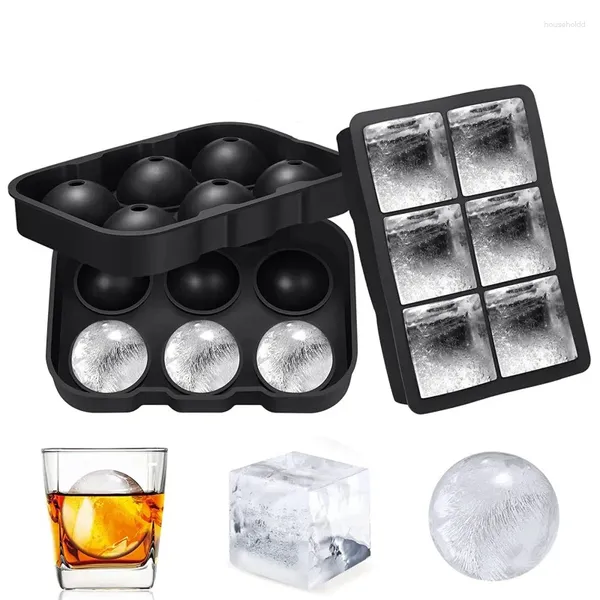 Формы для выпечки, силиконовые большие формы для кубиков льда с крышкой, шар, круглый кухонный бар, инструменты для изготовления виски