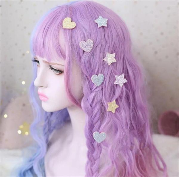 Rifornimenti del partito 1 pz Lolita Accessori per capelli Clip dorate per le ragazze Fashion Star Cuore Forcine Barrettes Cartoon Hairgrip B828