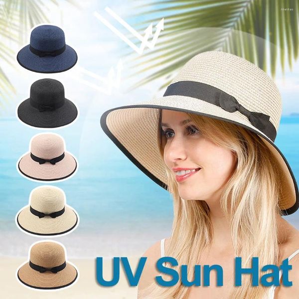 Berets UPF50 Dobrável Up Floppy Hat Womens Chapéus Roll Sun Summer Caps Beach Baseball