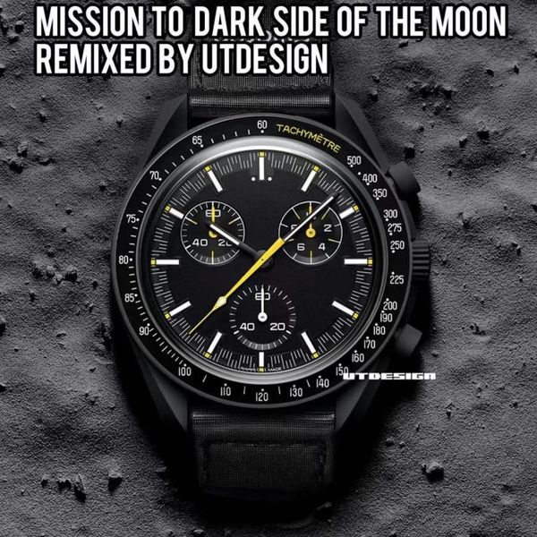 Orologio da uomo Moon con funzione completa, cronografo al quarzo, orologi Mission To Mercury, orologio di lusso in nylon da 42 mm, edizione limitata, Master da polso253U