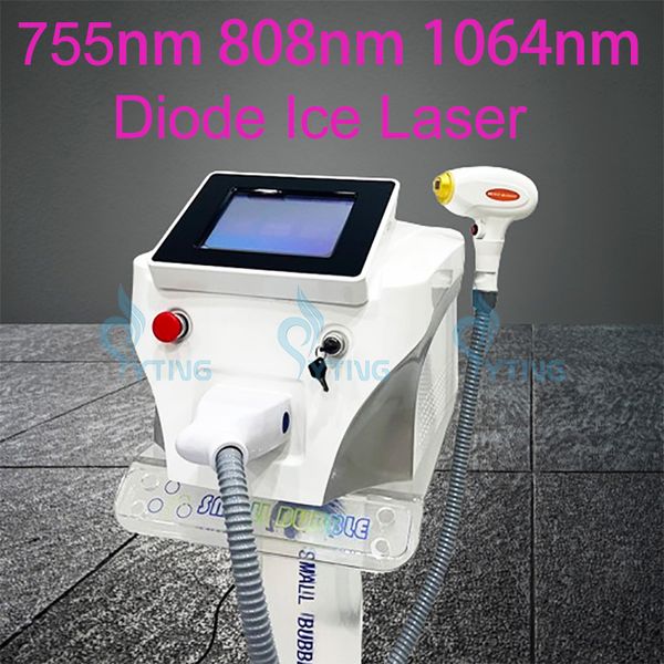 Máquina de remoção de pelos a laser, 1064nm 755nm 808nm, alta potência, resfriamento rápido, removedor permanente de pelos, diodo indolor, lazer