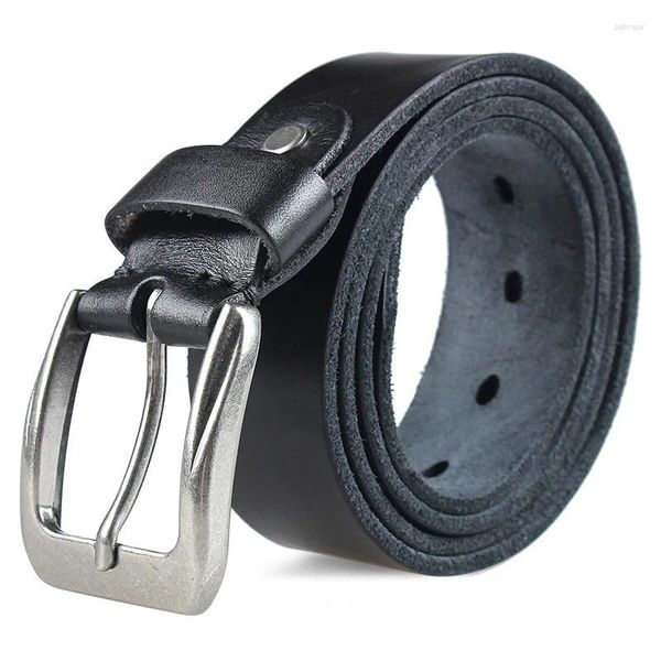 Cinture 2024 Cintura fatta a mano in vera pelle Edizione coreana Pantaloni con bottoni ad ago da caccia in pelle bovina di alta qualità per uomini e donne