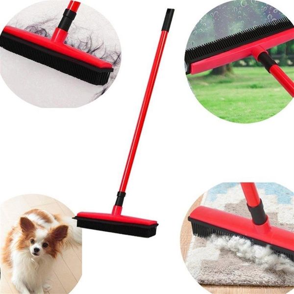 Pavimento Scopa per capelli Raschietto per polvere Spazzola in gomma per animali domestici Pulitore per tappeti Spazzatrice No Lavaggio a mano Mop Pulisci strumento per finestre T200628303m