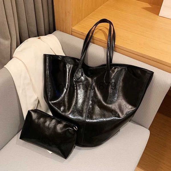 Umhängetaschen Vintage Tote 2023 Neu für Frauen Designer Luxus Geldbörse PU-Material Eimer Sape IG Kapazität Lackoberfläche andbag Bagqwertyui879