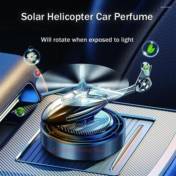 Ambientador solar para carro, hélice de helicóptero, acessórios interiores rotativos, suprimentos de aromatização automática, difusor de perfume, decoração