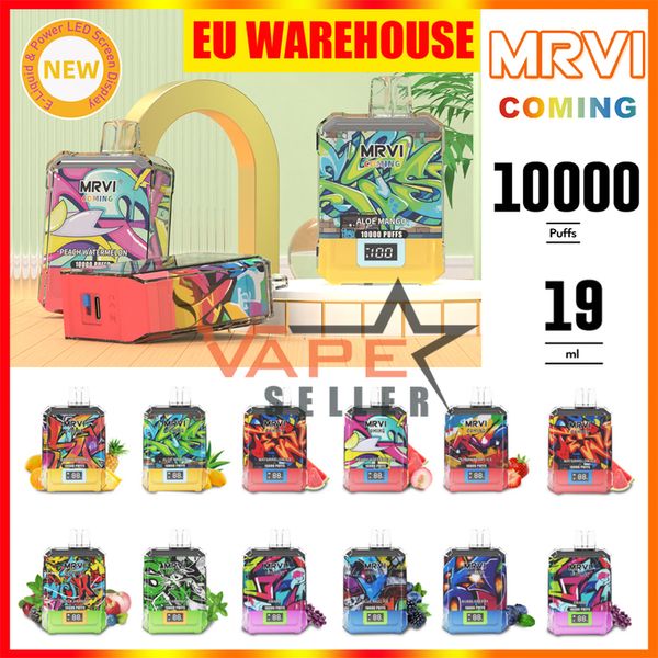 EU Warehouse Vape Original Puff 10000 MRVI Coming 10K Puffs Bar Einweg-Elektronikzigaretten mit digitalem Bildschirmdisplay 19 ml Pod Vapers Versand innerhalb von 24 Stunden