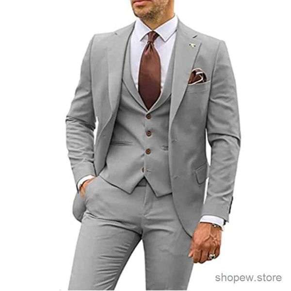 Herrenanzüge Blazer 3 Stück Beige Anzüge für Männer 2023 Slim Fit Bräutigam Smoking Hochzeitsanzüge Trauzeuge Trauzeugen Formeller Partyanzug Männlich Trajes De Hombre