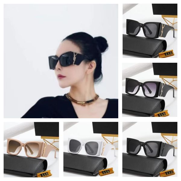 Óculos de sol quadrados óculos de metal logotipo y designer masculino e feminino mesmo estilo proteção uv óculos de sol de alta qualidade sombra com caixa