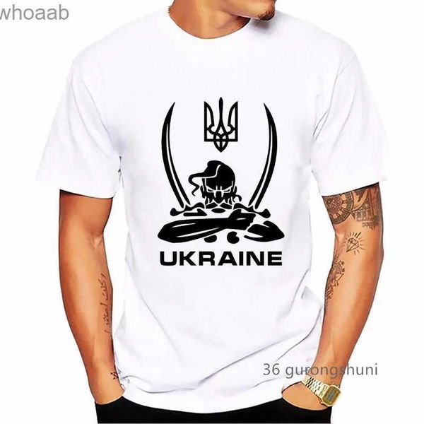 Erkek Tişörtleri Yeni Sevimli Serin Ukrayna T-Shirt Ukraynalı Adam Tişört Harajuku Kısa Kollu T-Shirt Street Giyim Yaz Tops 240130