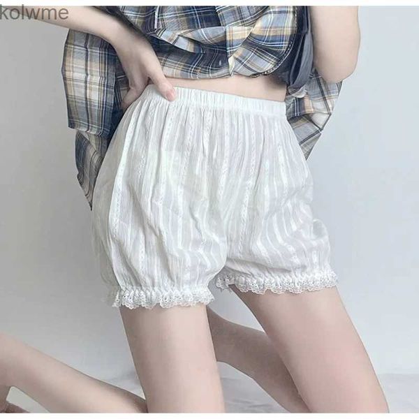 Leggings femininas Pure Cotton Knickers Mulheres Menina Calças de Segurança Lolita Shorts Estilo Abóbora Calcinha Verão Kawaii Branco Vintage Victorian Bloomers YQ240130