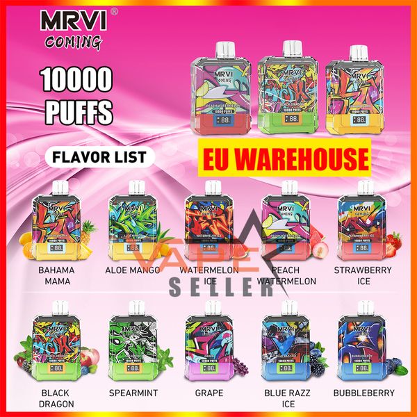 EU USA Warehouse Vape Original Puff 12K 15K MRVI Coming 10K 10000 Puffs Einweg-Puff Elektronische Zigarette mit Smart Screen Display 19 ml Pod Shisha Pen