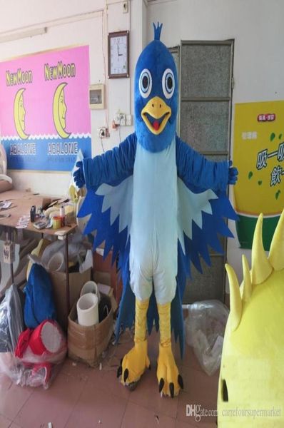 2017 nuovo blu bocca grande costume della mascotte dell'uccello EVA peluche formato adulto cartone animato abbigliamento La leggenda di Condor Eroe animale uccello Halloween 8215797