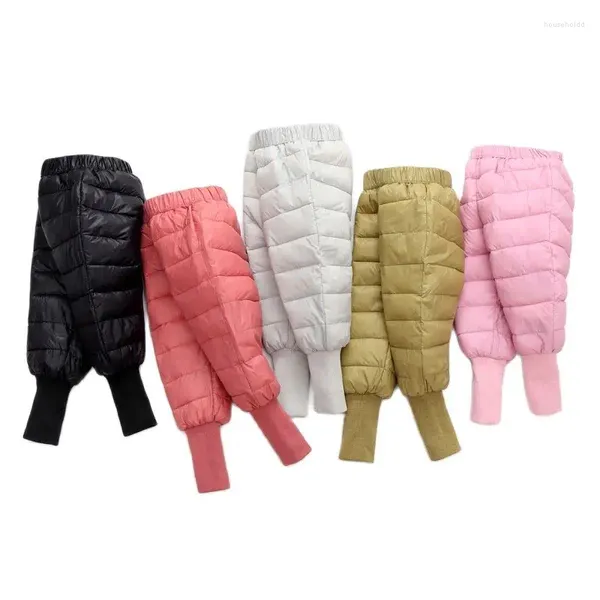 Hosen Jungen Mädchen Daunen Baumwolle Hosen Gepolstert Dicke Warme Wasserdichte Elastische Taille Kinder Baby Kleinkind Winter Ski Sport Kleidung