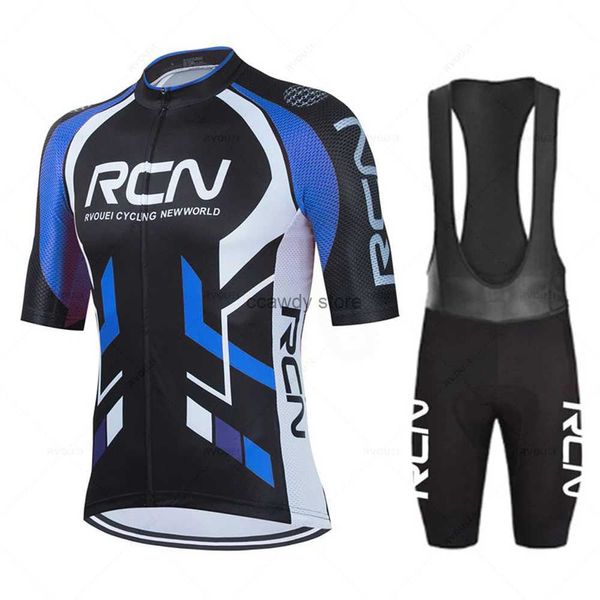 Erkek Trailtsits Summer Pro Team RCN Bisiklet Jersey Seti 19D Bisiklet Şort Seti MTB Ropa Ciclismo Mens Kısa Seve Bicyc Gömlekler Maillot Giyim H24130