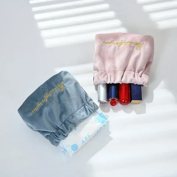 Kosmetiktaschen Samt-Taschengeldbörse Tragbare automatische Schließung Toilettenartikel Aufbewahrung Lippenstift Datenkabel Kopfhörertasche