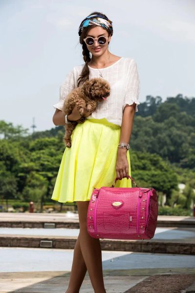 Taşıyıcı Ücretsiz Nakliye Kırmızı Moda Petcare Kumaş Timsah Desenli Pet Köpekler Taşıyıcı Çanta