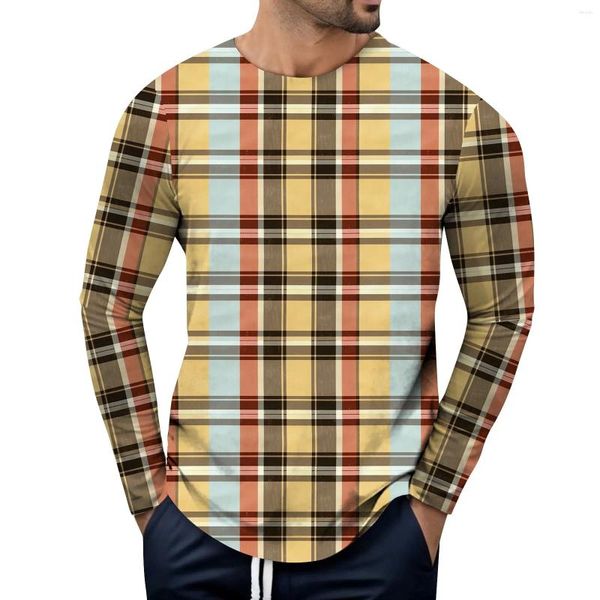 T-shirt da uomo Moda Lattice Uomo Casual Traspirante Top Camicia di cotone oversize Maschile Manica corta 5xL T-shirt Abbigliamento