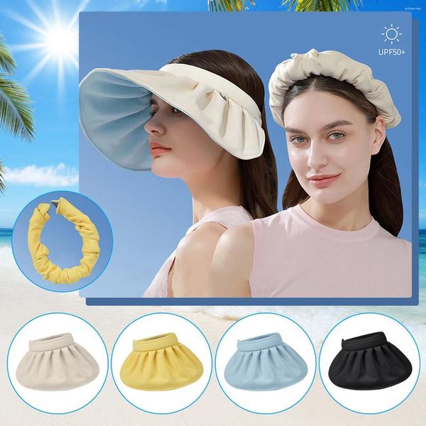 Cappelli a tesa larga da donna viso vuoto copertura a doppio uso cappello da sole moda spiaggia estate ciclismo top berretti da baseball da donna