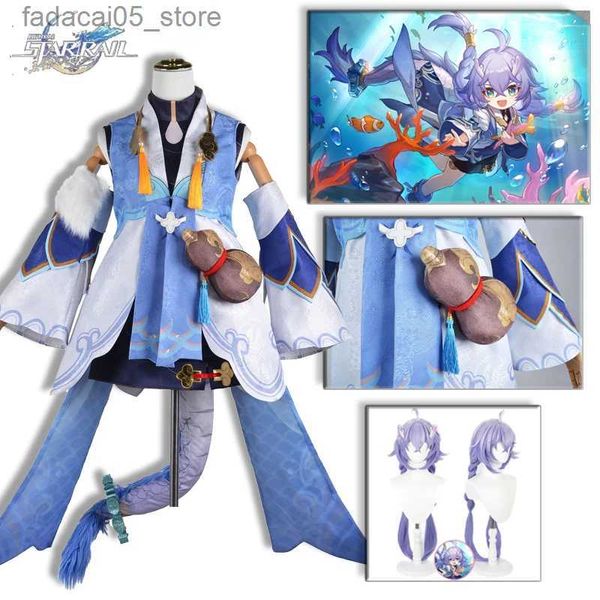 Tema Traje BaiLu Cosplay Jogo Honkai Star Rail Come Girl Antigo Terno Uniforme Halloween Carnaval Party Outfit Bailu Peruca Adorável Role Play Q240130