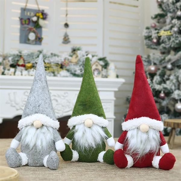 Drop Schiff Frohe Weihnachten Lange Hut Schwedisch Santa Gnome Plüsch Puppe Ornamente Handgemachte Spielzeug Urlaub Home Party Decor256n