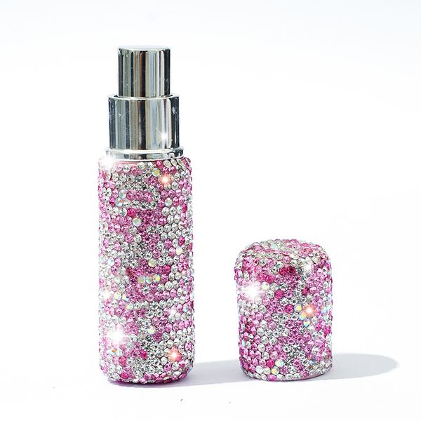 Diamante conjunto perfume dividido garrafa vácuo imprensa amostra garrafa 10ml maquiagem viagem mini pequeno frasco de spray atacado2