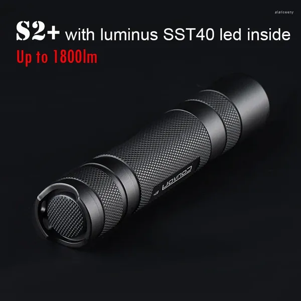 Torce Torce Convoy Flashlight S2 Plus SST40 Linterna Led 1800lm Flash Light tattico 18650 Lanterna Zaklamp Lampe Torche Portable