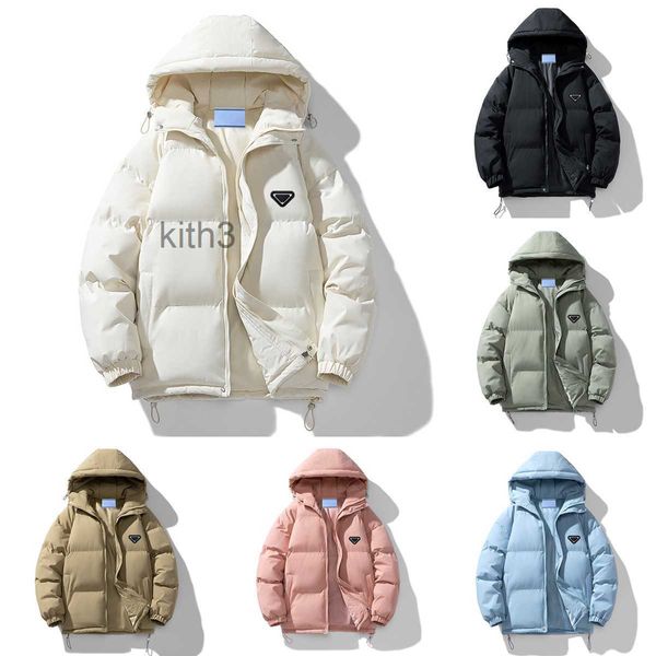 Stilista unisex stile uomo donna giacca invernale addensare caldo cappotto di neve in cotone imbottito in piuma nuova coppia con cappuccio soprabito resistente al freddo LKIG