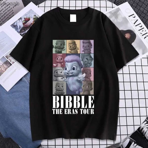 Мужские футболки Cute Bibble The Eras Tour Футболка Мужские женские Эстетические футболки высокого качества Летние негабаритные футболки с короткими рукавами Уличная одежда 240130