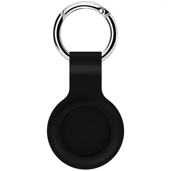 Chaveiros Capa Protetora Localização Rastreador Capa de Silicone com Fivela para AirTags Preto