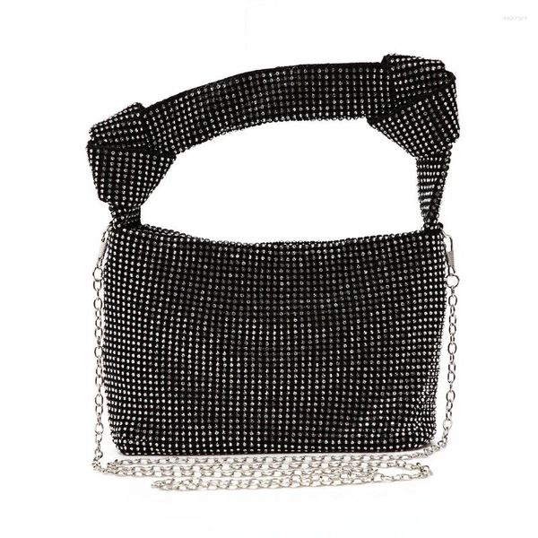 Borse da sera Borsa da donna firmata da donna Pochette con strass Borsa con strass annodata Borsa da sposa con diamanti in cristallo scintillante Borsa da festa con glitter di lusso