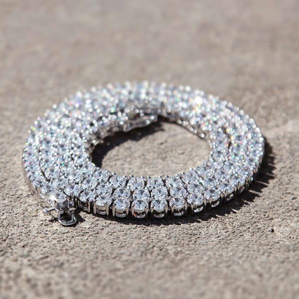 Hiphop 18k Gold Iced Out Zirkonia Kette Choker CZ Diamant Tenniskette Halskette für Männer und Frauen