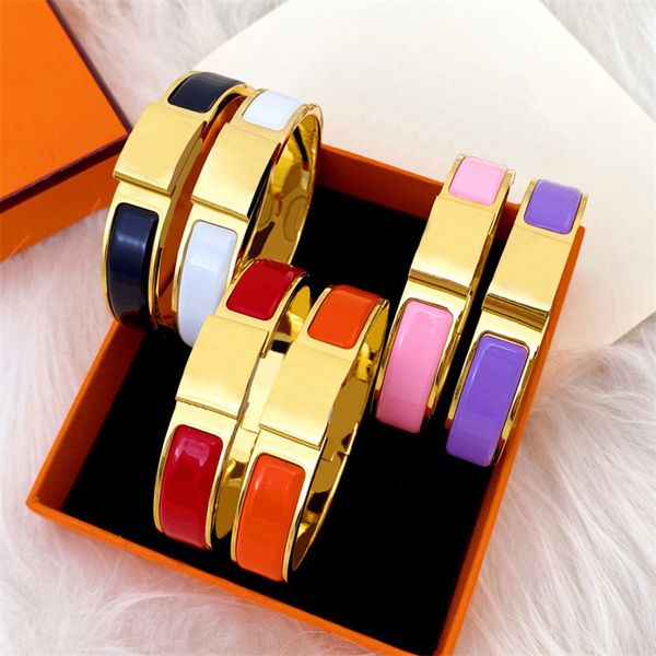Luxo clic pulseira mulheres homens pulseira de ouro designer jóias clássico presente unissex jóias de aço inoxidável roupa diária amantes casais pulseira de prata mulheres