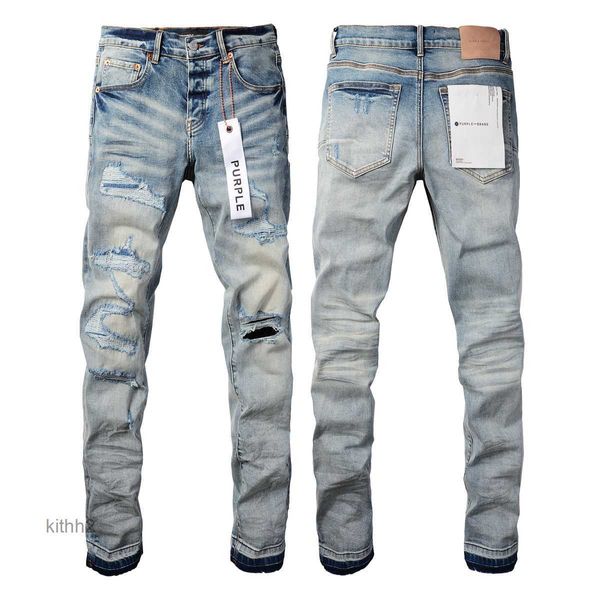 Jeans firmati da uomo pantaloni strappati patchwork vintage modello di punti di lusso da uomo retrò marca SZRQ