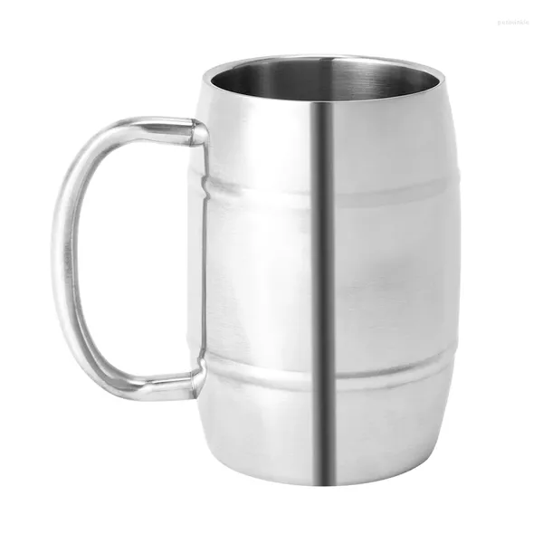 Tassen 470 ml Edelstahl Bierbier Camping Camping Tee Kaffee mit griffig isoliertem tragbaren Wassergetränk Geschirr