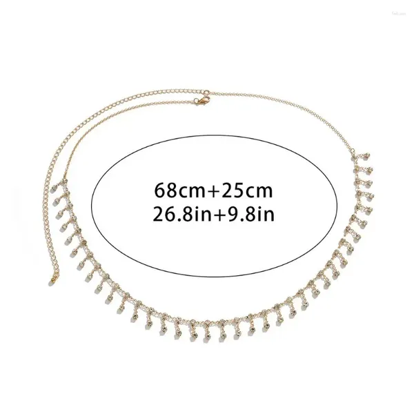 Gürtel Für Mädchen Vintage Y2K Taille Kette Strass Zirkon Dünne Frauen Körper Schmuck Kristall Bauch Gürtel Koreanische Taillenbänder