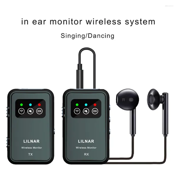 Microfoni In Ear Monitor Sistema wireless Regressione del suono Regressione Stereo 2.4G Cuffie senza ritardo Musicisti Band Stage Performance Practice